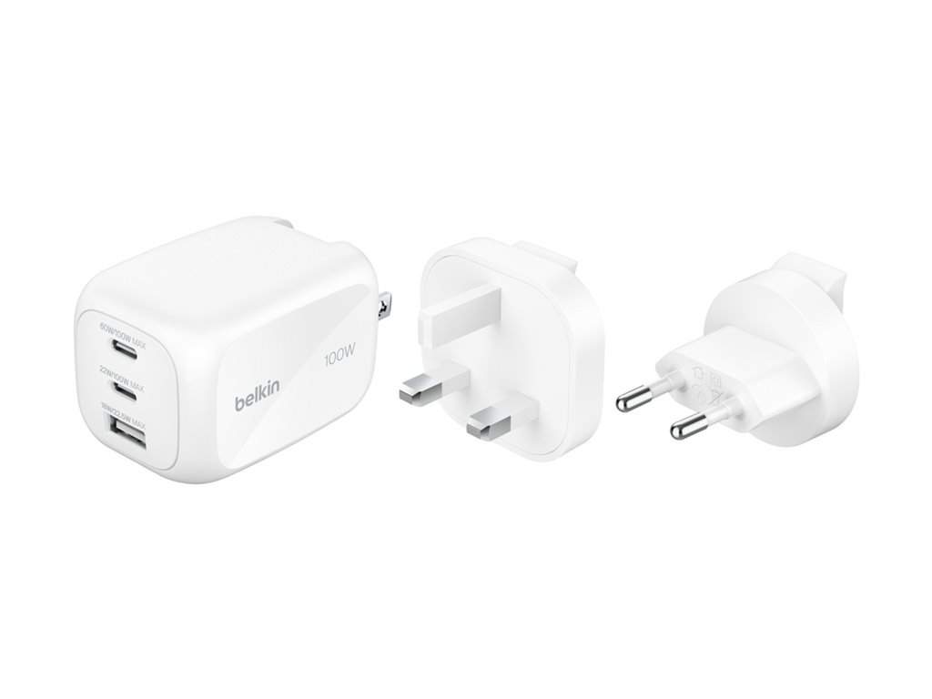 Belkin BoostCharge Pro 100 W – Chargeur GaN USB-C 3 ports
