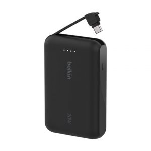 Belkin Batterie de secours 10 000 mAh 20 W avec câble USB-C intégré