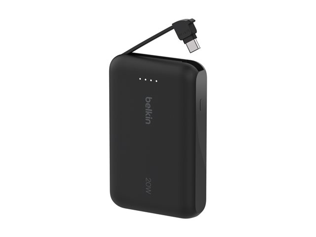 Belkin Batterie de secours 10 000 mAh 20 W avec câble USB-C intégré