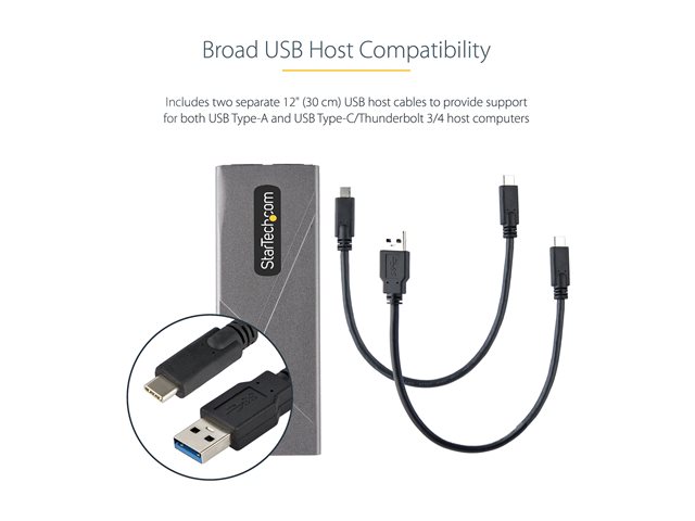 StarTech.com Boîtier Externe SSD M.2 NVMe/SATA USB-C 3.2 Gen 2 – 10 Gb/s – Câbles USB-C/A – Image 5