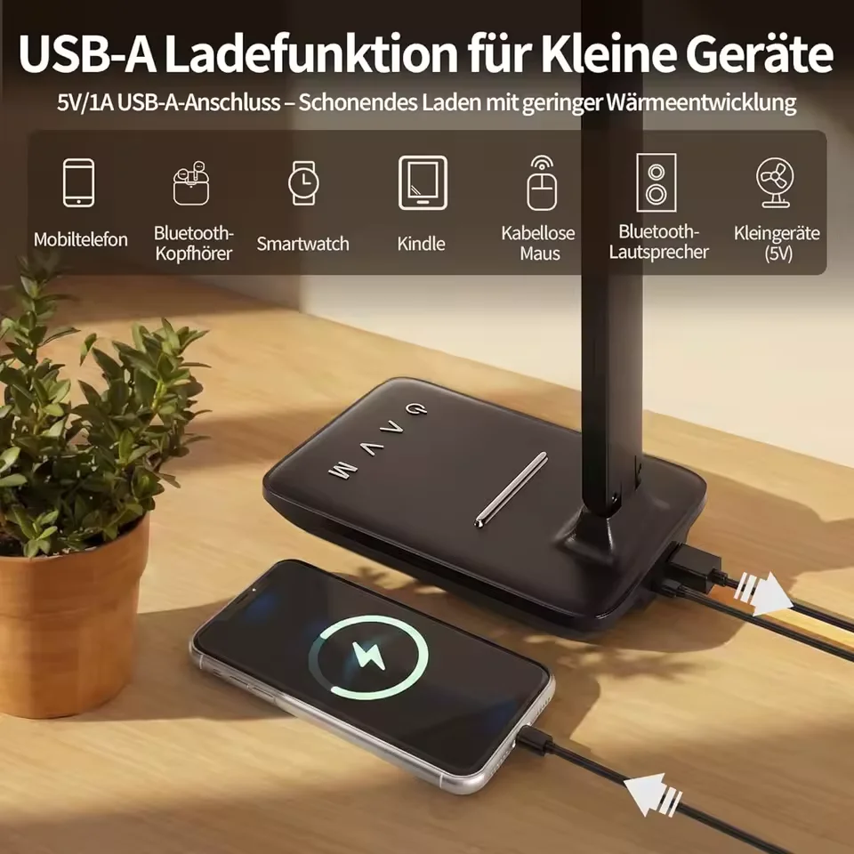 Lampe de Bureau LED Tactile – 5 Températures de Couleur & Intensité Réglable – Image 3