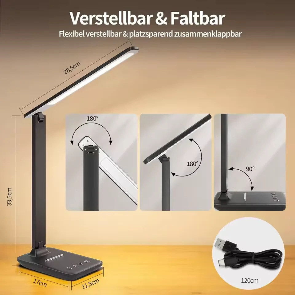 Lampe de Bureau LED Tactile – 5 Températures de Couleur & Intensité Réglable – Image 2